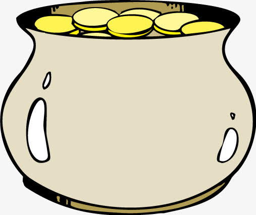 卡通金币坛子矢量