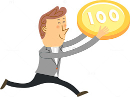 拿着金币的男子卡通人物矢量