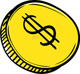 金色手绘金币