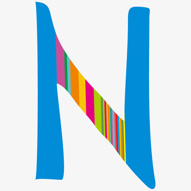 卡通创意水果字母n