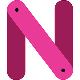 彩色拼接字母N