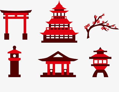 红色寺庙建筑矢量(610x470)png古典图片素材古典剪影 中国风手(3000x