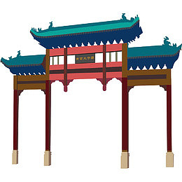 卡通扁平南京景点