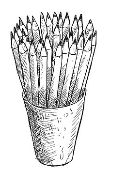 素描一盒彩笔