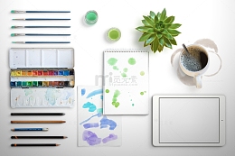 桌面绘画摆放设计