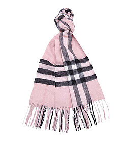 粉色格子条纹围巾