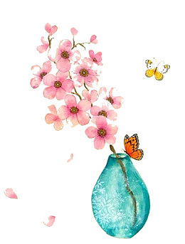 花瓶里的梅花图片素材