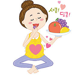 吃水果的孕妇