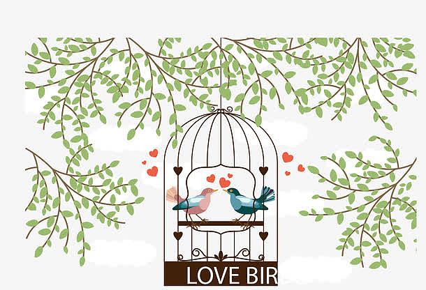 笼子中的爱情鸟