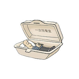 一次性的饭盒