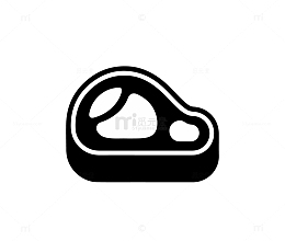 黑白牛肉图标