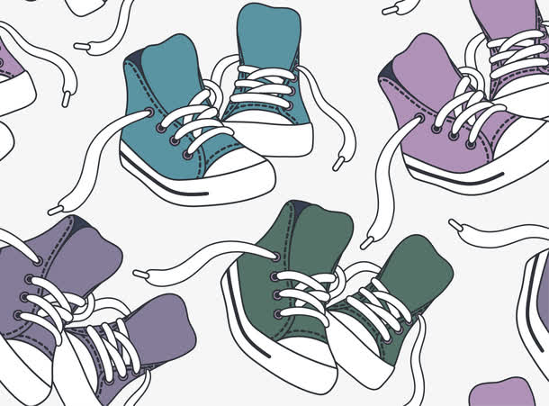 彩色帆布鞋矢量