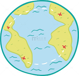 圆形蓝色冒险地图