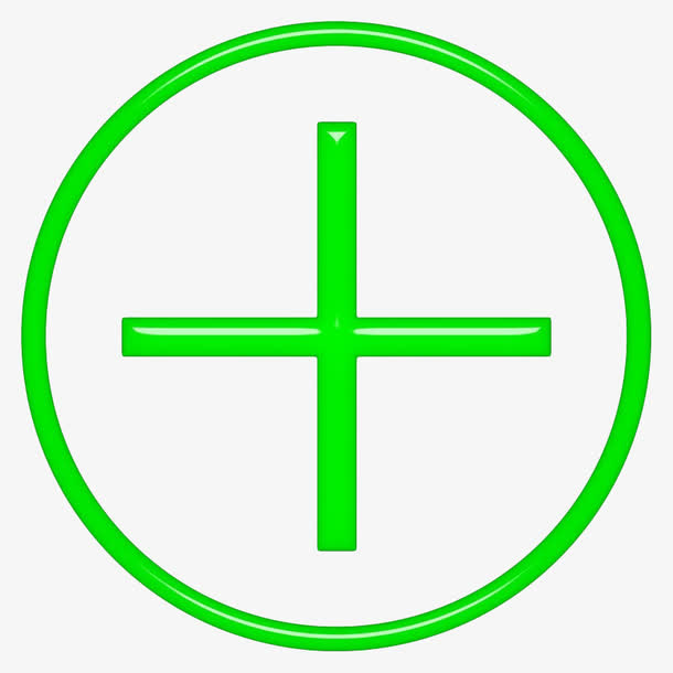 绿色手绘交叉十字架