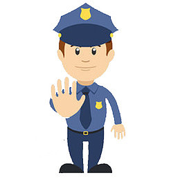 手绘卡通人民警察素材