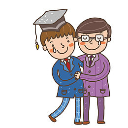 和导师依依不舍的男毕业生