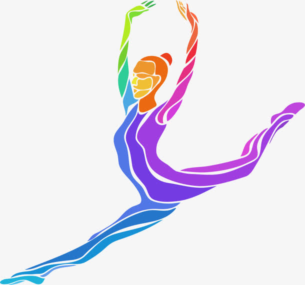 矢量五彩体操运动员素材免费下载_觅元素