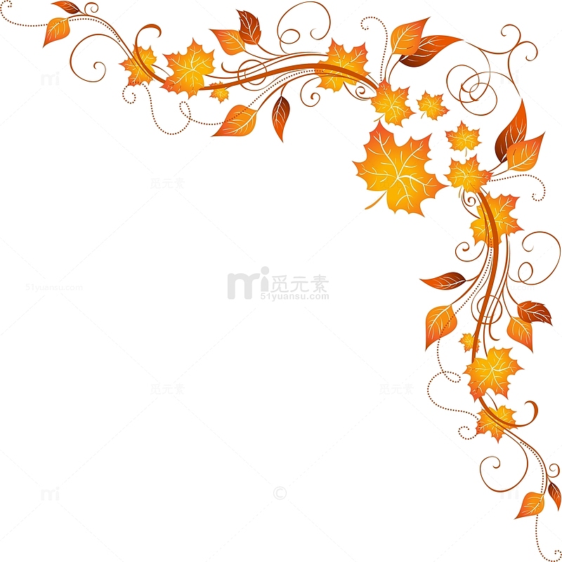 秋天树叶边框图案