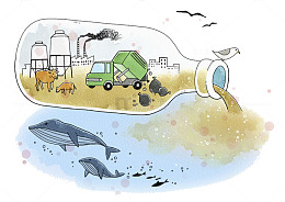 污染喝水的垃圾