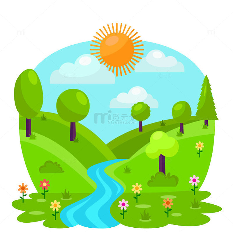 绿野河流