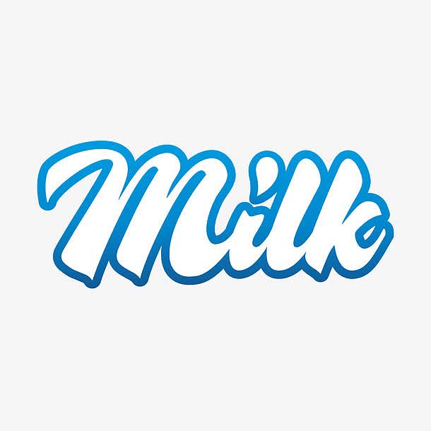 卡通milk字体装饰