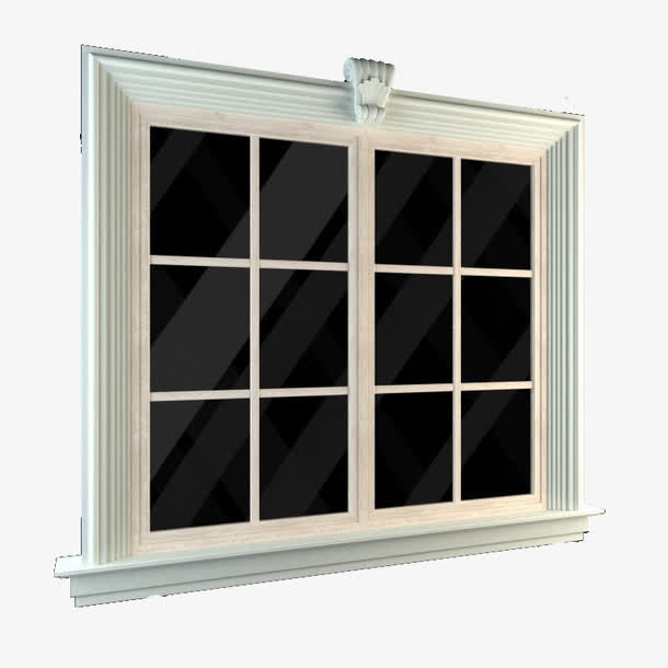 大型白色欧式花纹格子窗