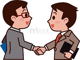 握手的两个办公人员
