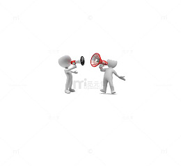白色拿喇叭的小人