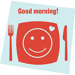 红色的早餐垫goodmorning