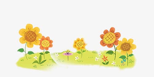 卡通花草秋天黄色向阳花