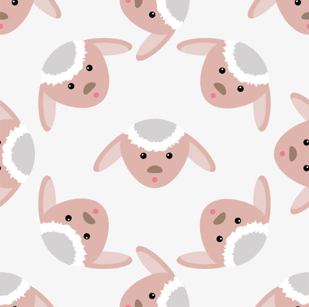 可爱小羊头像花纹