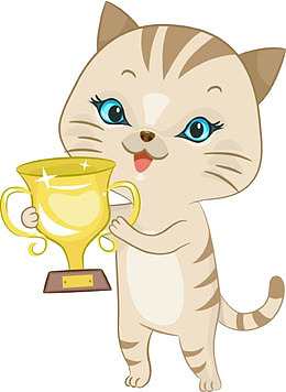 小猫拿奖杯