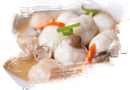 鱼丸鱼蛋水墨风美食