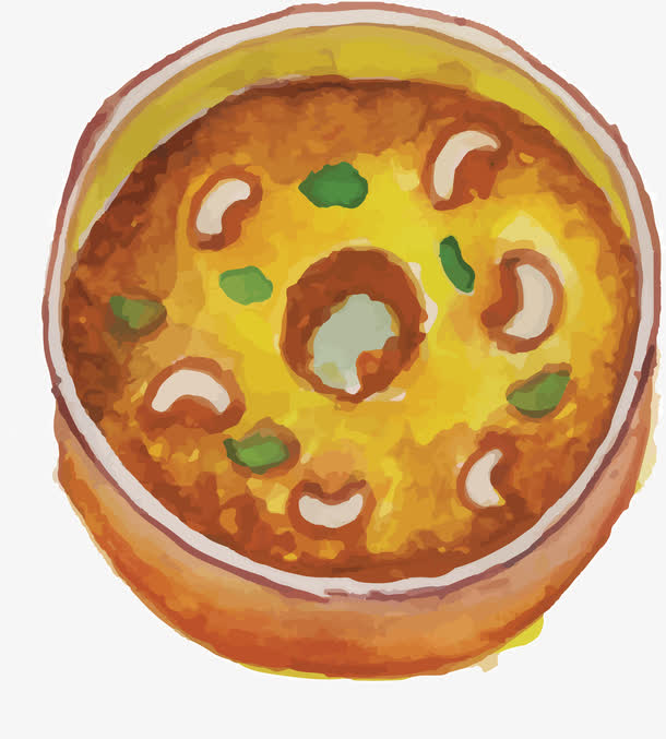 手绘咖喱蘑菇汤