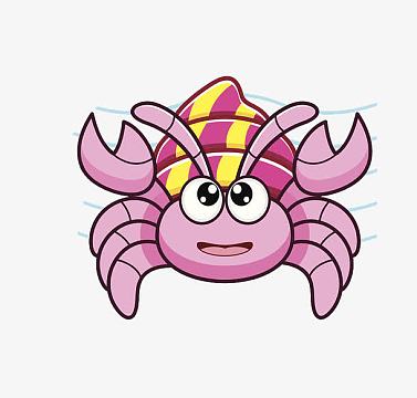 卡通紫色寄居蟹