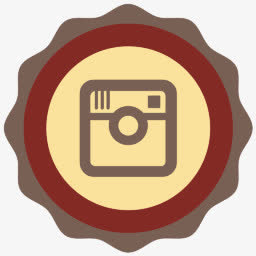 瓶盖风格社交媒体图标