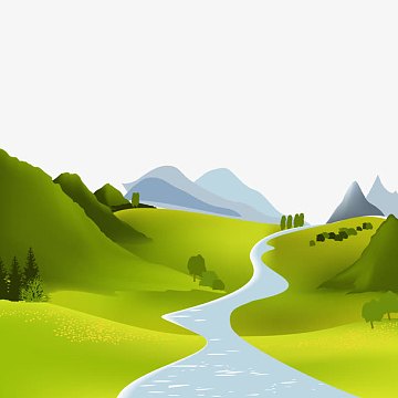 河流自然景观png海边连一线的山png多边形山脉png农产品卡通素材png