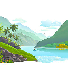 山川小河流风景