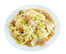 虾皮肉丸鲜大白菜
