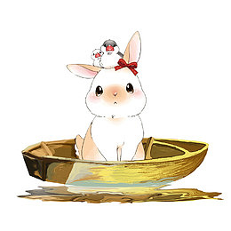 中秋节可爱小兔子