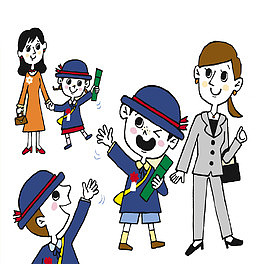 幼儿卡通人物挥手再见