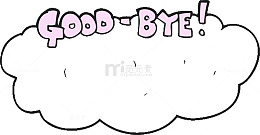 卡通气泡对话框goodbye