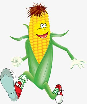 奔跑的卡通玉米人物