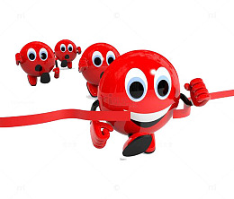 到达终点的红色小人