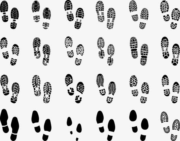 鞋印 笔刷 剪影素材免费下载_觅元素