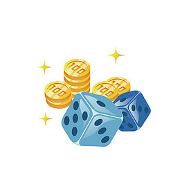 矢量金币麻将色子