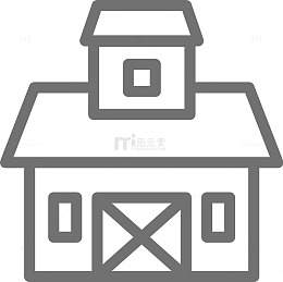简笔画粮仓楼图标