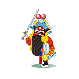 红色国风卡通装饰