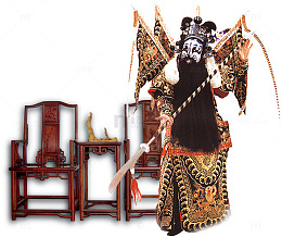 国粹精华京剧人物太师椅