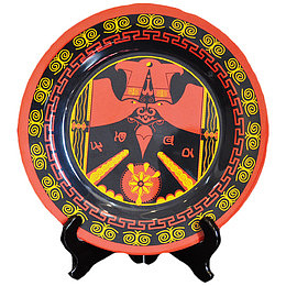 彝族图案的漆器圆盘